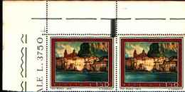 90642) ITALIA-2X150L.Turismo - 2ª Emissione - 9 Giugno 1975 -MNH**MACCIA NERA SUL BORDO E FRANCOBOLLO - Varietà E Curiosità