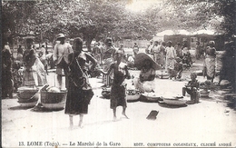 106760 AFRICA TOGO LOME COSTUMES THE MARKET OF STATION TRAIN POSTAL POSTCARD - Togo