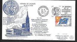 Conseil De L' Europe  Conférence Européenne Des Pouvoirs Locaux 16 09 1974 - Lettres & Documents