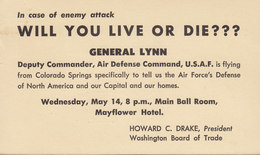 United States Postal Stationery Ganzsache PRIVATE Print BOARD OF TRADE General LYNN, WASHINGTON 1958 Mayflower Hotel - 1941-60