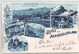 Gruss Vom Appenzellerland - Appenzel - Säntis - Seealpsee - Litho - 1900 - Appenzell