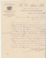 Belgique Facture Lettre Illustrée 20/8/1894 G De THUIN Schalti Pierry  Vins Spiritueux Elixir De SPA à ANVERS - 1800 – 1899