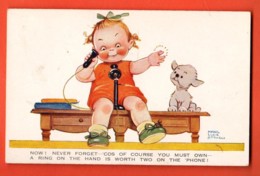 VAS-23 Illustrator M.L. Attwell. Little Girl Her Dog And The Telephone. Story Of Ring. Used In 1939 - Attwell, M. L.