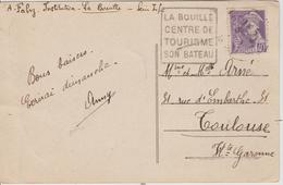 France Oblitération Daguin Seine Inférieure La Bouille 194. Sur CPA - 1921-1960: Période Moderne