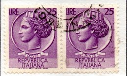 XP3775 - REPUBBLICA 1955 Siracusana , 25 Lire Stelle I° N. 281ca Carta Vergata - Varietà E Curiosità