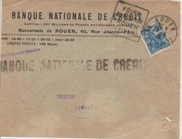 France Oblitération Daguin Seine Inférieure Rouen 1929 Sur Devant D'enveloppe - 1921-1960: Période Moderne