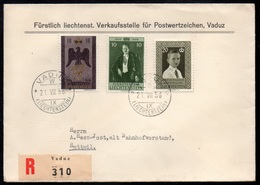 LIECHTENSTEIN - VADUZ / 1956 LETTRE RECOMMANDEE POUR LA SUISSE (ref LE3147) - Storia Postale