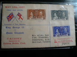 British Guiana 12.May 1937 Georgetown Registered Mail Grove Back - Salomonseilanden (...-1978)