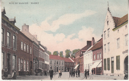 Bree - Markt - Geanimeerd - Gekleurde Kaart - 1908 - Uitg. H. Muselare, Bree - Bree