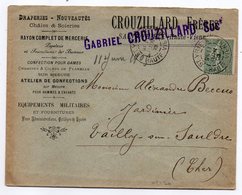 1905--Lettre De St YRIEIX/VIENNE-87  Pour VAILLY /SAULDRE-18--type Semeuse-cachet-env Personnalisée CROUZILLARD - 1877-1920: Période Semi Moderne