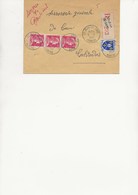 LETTRE RECOMMANDEE AFFRANCHIE N° 1005 + 1011 (3 EX )  OBLITERE CAD - ST JEAN DE DAYE  -MANCHE -1957 - 1921-1960: Modern Period