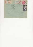 LETTRE RECOMMANDEE AFFRANCHIE N°  978 + N° 1011 + N° 1020 OBLITEREE CAD SOUPDEVAL -MANCHE -1955 - 1921-1960: Modern Period