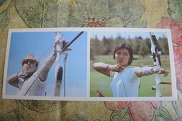 2 Items Lot - Old Postcard And Old Original Photo - ARCHERY - Archer - USSR   -  1970s - Tir à L'Arc