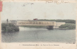 COURSEULLES SUR MER Le Pont De L’ile De Plaisance Colorisée Circulée Timbrée 1905 - Courseulles-sur-Mer
