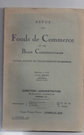 Revue Des Fonds De Commerce Et Des Baux Commerciaux. 15 Janvier 1936. Jules BENAC (rédacteur En Chef) -recueil Mensuel - Derecho