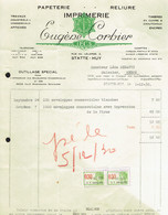 M-Facture Eugène Corbier Imprimerie-Papeterie A Statte-Huy Le 1-12-1930 Plus Fiscaux - Old Professions