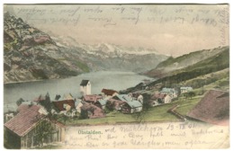 OBSTALDEN Farbe-Panorama 1904 Mit Wädenschwel (?) Langstempel - Obstalden