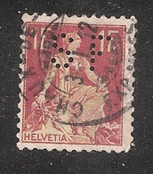 Perfin/perforé/lochung Switzerland No YT126 TYPE II 1908-1933 - Hélvetie Assise Avec épée SF  Schwob Freres & Co - Perfins