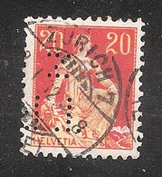 Perfin/perforé/lochung Switzerland No YT119  TYPE II 1908-1933 - Hélvetie Assise Avec épée TF Z  Theodor Fierz - Gezähnt (perforiert)