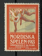 SWEDEN 1913 Nordic Games Sport Nordische Spiele Stockholm Eisschnelllauf Vignette * - Winter (Other)