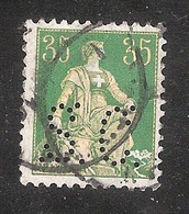 Perfin/perforé/lochung Switzerland No YT122 1908 Hélvetie Assise Avec épée  S.C.  Schweizer & Co - Perforés