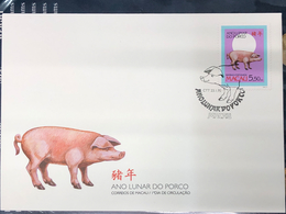 1995 YEAR OF THE PIG POST OFICE FIRST DAY COVER - FDC