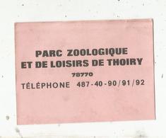 Carte De Visite Rouge , PARC ZOOLOGIQUE ET DE LOISIRS DE THOIRY ,  Yvelines - Cartoncini Da Visita