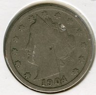Etats-Unis USA 5 Cents 1904 KM 112 - 1883-1913: Liberty (Libertà)