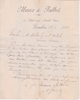 ANGLETERRE 1885 - LETTRE ENTETE LONDON - MARIX & TALBOT - United Kingdom