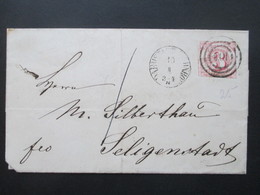 AD Thurn Und Taxis Nummernstempel 104 Und K1 Darmstadt Bahnhof Nach Seligenstadt Mit Ak Stempel. Bahnpost?! - Briefe U. Dokumente