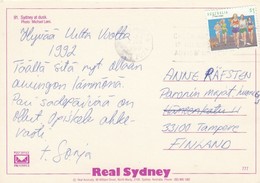 GOOD AUSTRALIA Postcard To FINLAND 1992 - Good Stamped: Sport / Run - Lettres & Documents