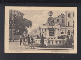 Delcampe - Dt. Reich AK Offenbach Luisenstrasse Und Schiller-Brunnen 1922 - Offenbach
