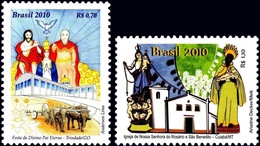 BRAZIL #3127-28  FOLKLORE - DIVINO FESTIVAL & CHURCH  OF OUR LADY  -  2010  MINT - Nuovi
