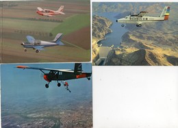 3 CPM - AVIATION CIVILE - Centre De Parachutisme Sportif   De Bergerac - Broussard - Horizon, Rallye Commodore - Hoover - Parachutespringen