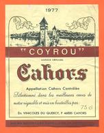 étiquette De Vin De Cahors Cuvée Coyrou 1977 Ets Vinicole Du Quercy à Cahors - 75 Cl - Cahors