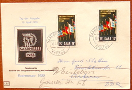 Saar 1955:"SAARMESSE 1955" Michel-No.359 Auf FDC Mit O SAARBRÜCKEN 18.4.55 Ersttag (Michel 2020 = 7.00 Euro) - FDC