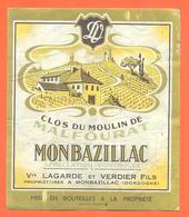 étiquette + Collerette De Vin De Monbazillac Clos Du Moulin De Malfourat 1966 Lagarde Et Verdier à Monbazillac - 75 Cl - Monbazillac