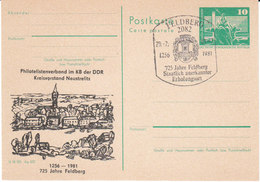 DDR 1981 Postkarte Mit Privatem Zudruck Mit SoSt. 2082 FELDBERG , 725 Jahre .... - Cartes Postales Privées - Oblitérées