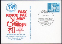 DDR 1988 Privatganzsache  Treffen Für Kernwaffenfreie Zonen , SoSt. 1050 BERLIN 5 - Privé Postkaarten - Gebruikt