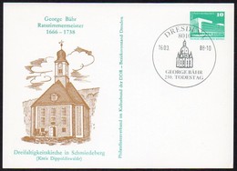 DDR 1988 Privatganzsache  Georg Bähr, Erbauer Der Dresdener Frauenkirche , SoSt.  8010 DRESDEN 1 - Private Postcards - Used