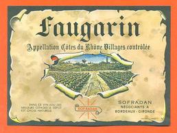 étiquette + Collerette De Vin De Cotes Du Rhone Villages Langarin 1971 Sofradan à Bordeaux - 75 Cl - Côtes Du Rhône