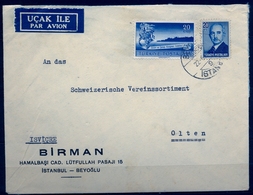 1947 , TURQUIA , SOBRE CIRCULADO , ESTAMBUL - OLTEN,  FR. CONGRESO SOBRE LA VID Y EL VINO DE ESTAMBUL - Storia Postale