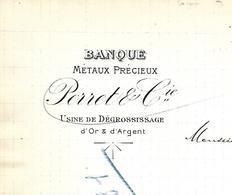 Facture 1903 / Suisse LA CHAUX DE FONDS / PERRET & Cie / Banque Métaux Précieux - Suisse