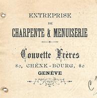 Facture 1905 / Suisse -GENEVE / COUVETTE Frères / Charpente Et Menuiserie - Svizzera