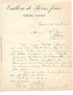 Facture 1903 / Suisse  GENEVE / G. GOERG Frères / Yaillerie De Pierres Fines - Switzerland