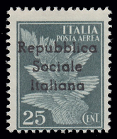 Italia: R.S.I. - TERAMO: Posta Aerea Del 1930/32 Soprastampato - 25 C. Verde Scuro - 1944 - Lokale/autonome Uitgaven