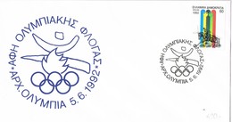 31329. Carta OLIMPIA (Grecia) 1992. Juegos Olimpicos Barcelona, Antorcha - Covers & Documents