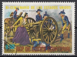 Guinea Equatoriale 1976 Sc. 7564 "Molly Pitcher" Quadro Dipinto Incisione J. C. Armytage - CTO Equatorial - Grabados