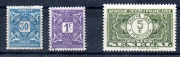 Sénégal  Senegal  Portomarken Y&T T 16*, T 19*, T 22* - T 31* - Timbres-taxe