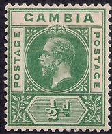 Gambia 1912 - 22 KGV 1/2d Deep Green SG 86 MM ( G1302 ) - Gambia (...-1964)